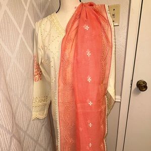 Pakistani Indian 3Piece Sobia Nazir Lawn Chikan Kari Suit Brand New.